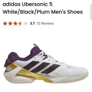 Adidas Adizero Ubersonic 5 M NM White Black Purple Tennis Shoes
